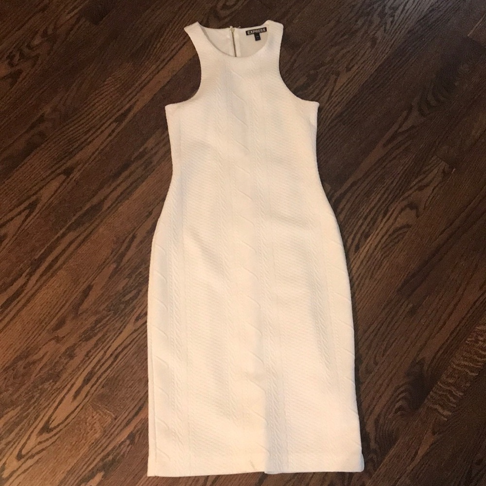 Express white textured dress